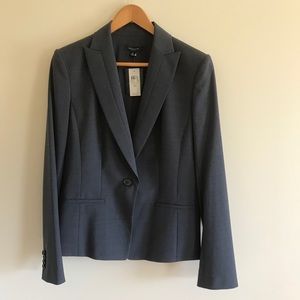 NWT Ann Taylor Gray Cropped Wool Blazer 10